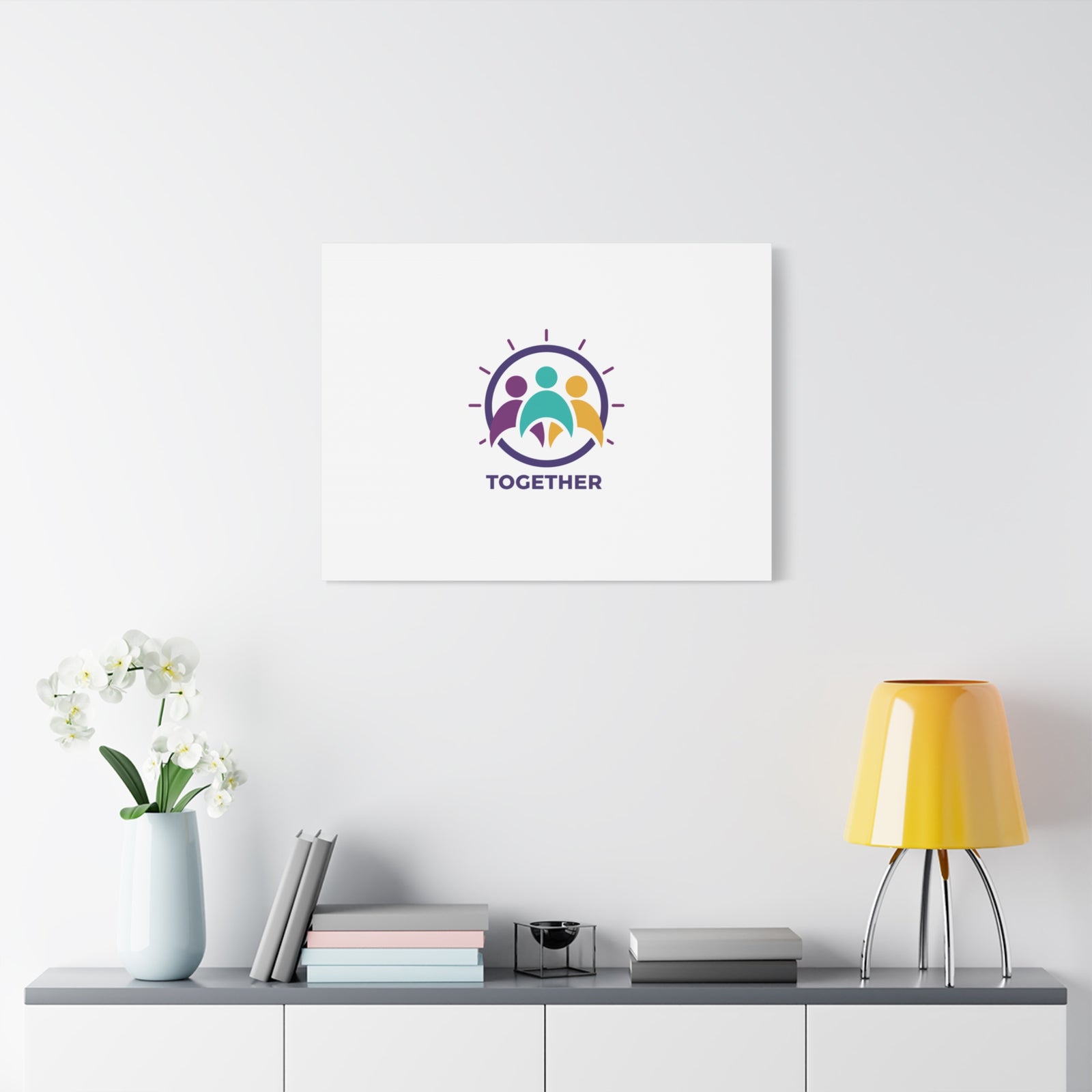Together solidarity icon Canvas, Minimalist equality symbol, Support badge