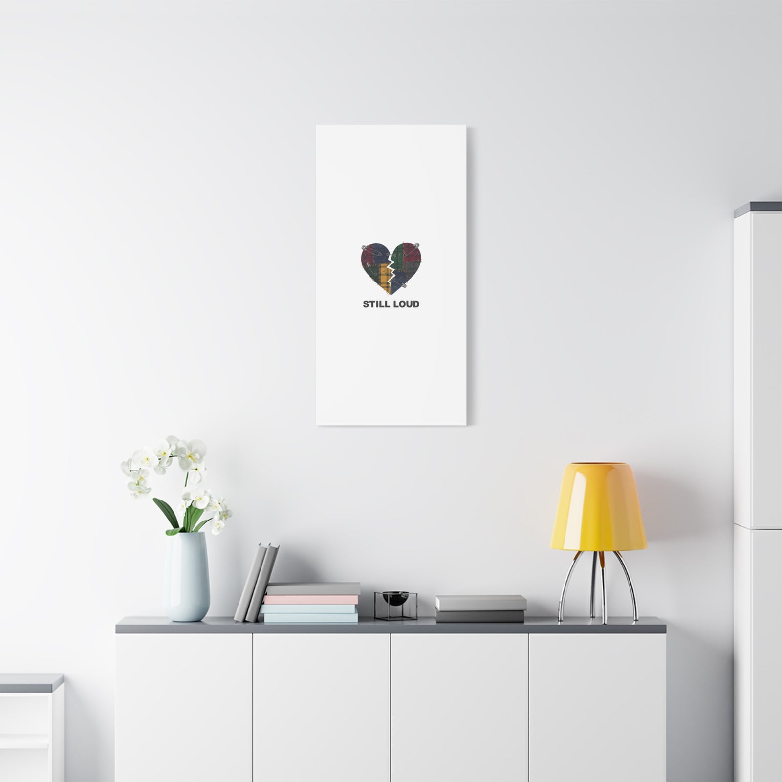 Plaid Patchwork Heart Canvas | Grunge Revival 90s Punk Wall Art