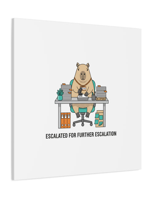 Load image into Gallery viewer, Escalated for Further Escalation Canvas | Unhinged Animal Bureaucracy, Office Animal Illustration
