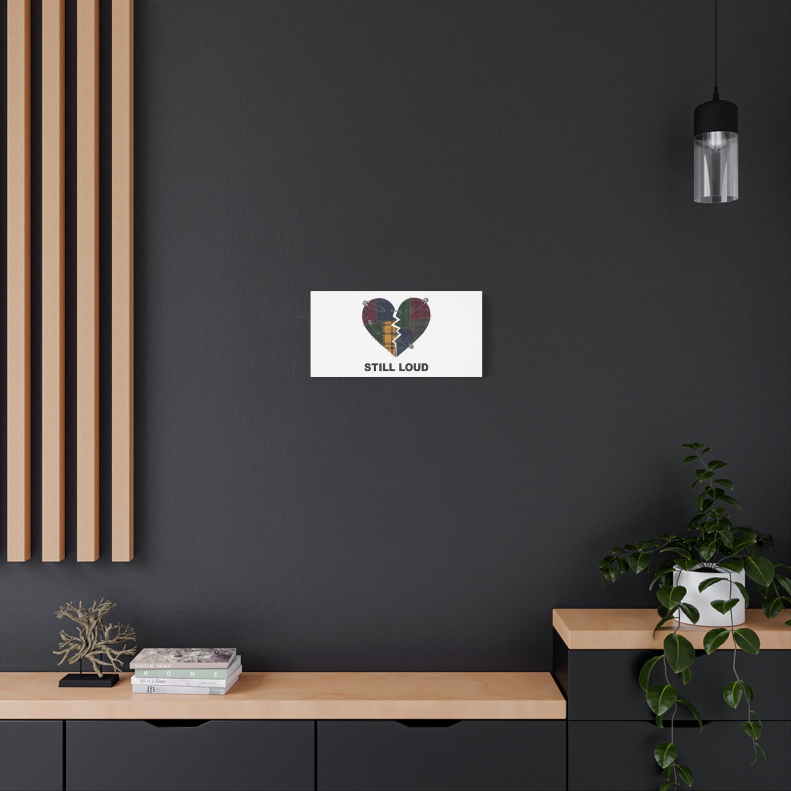Plaid Patchwork Heart Canvas | Grunge Revival 90s Punk Wall Art