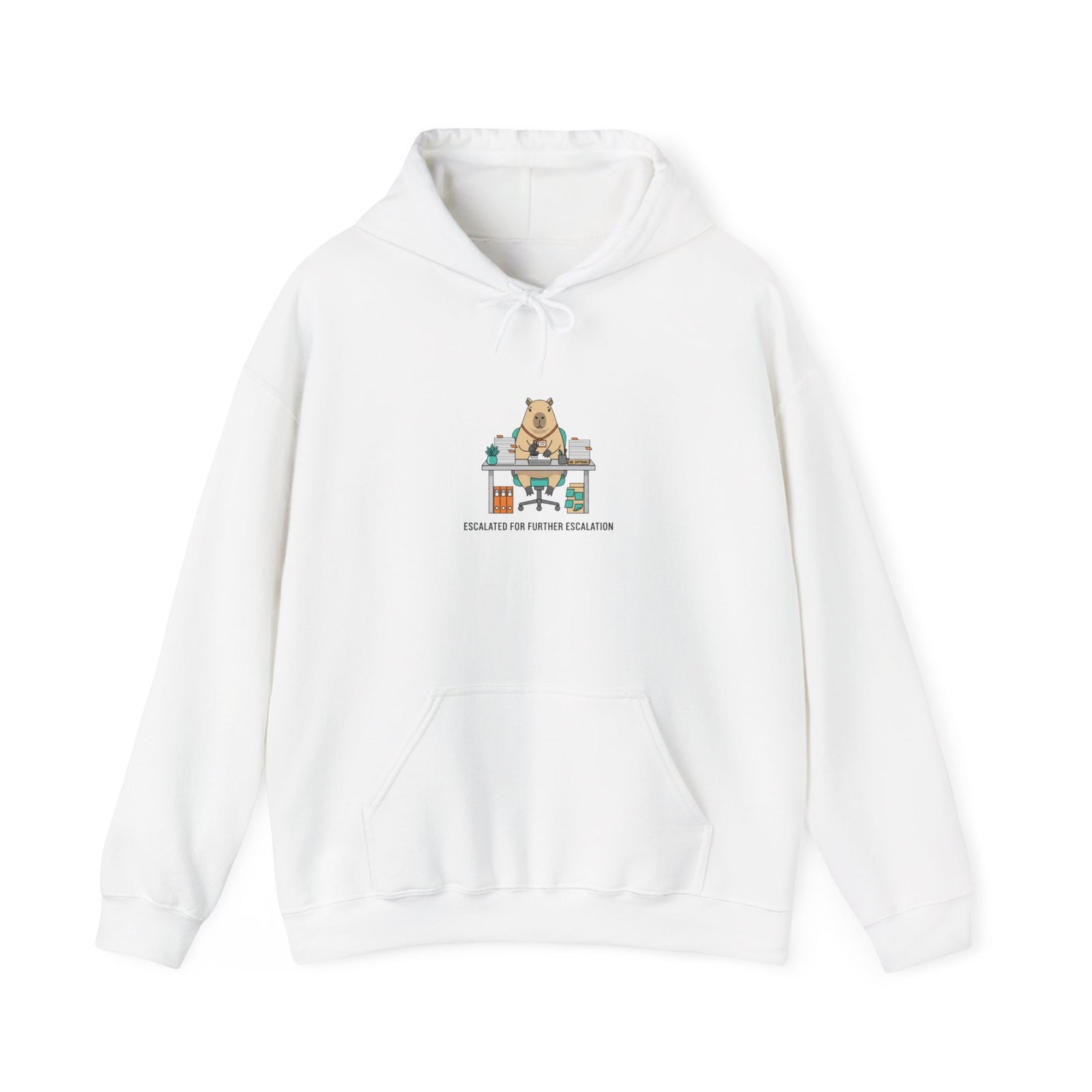Office Raccoon Watercolor Hoodie | Unhinged Animal Bureaucracy, HR Animal Meme