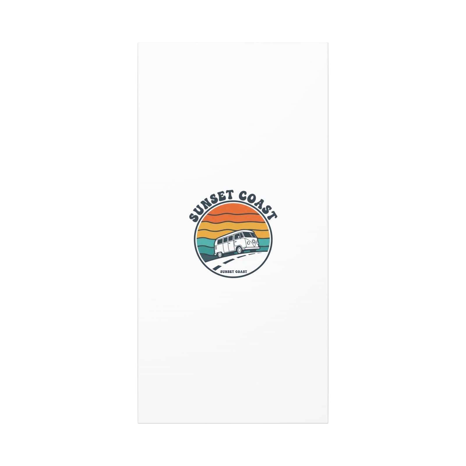 Sunset Coast Retro VW Bus Matte Canvas, 1970s Sunset Palm Poster | Vintage Surf Roadtrip