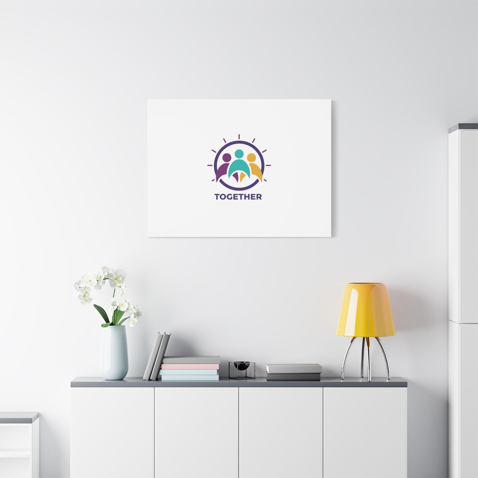 Together solidarity icon Canvas, Minimalist equality symbol, Support badge
