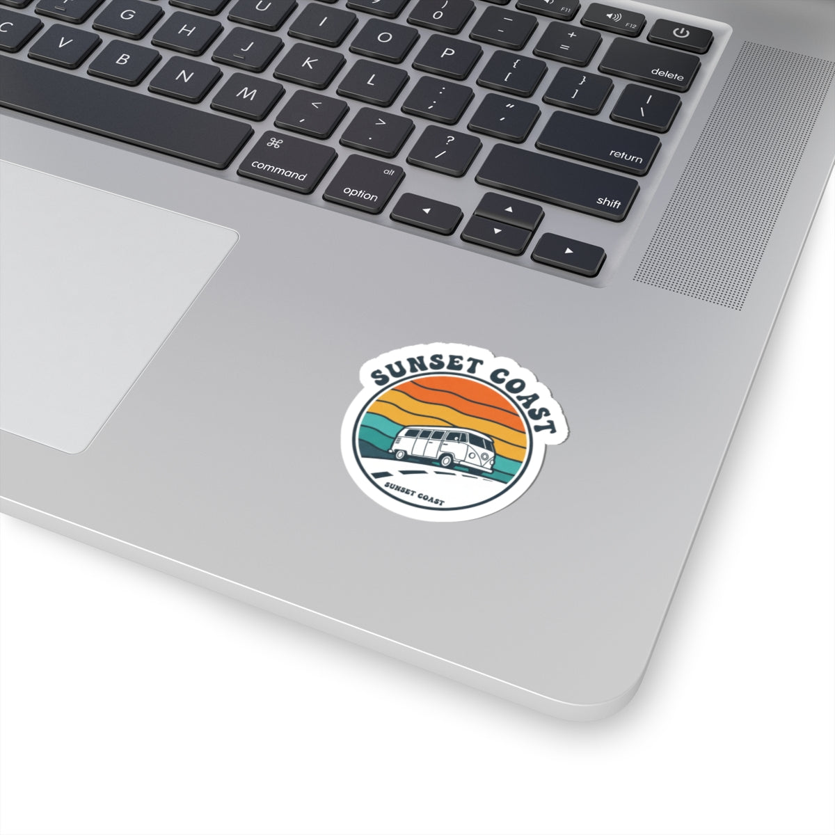 Sunset Coast Retro Van Sticker | 70s Sunset, Vintage Palm Graphic