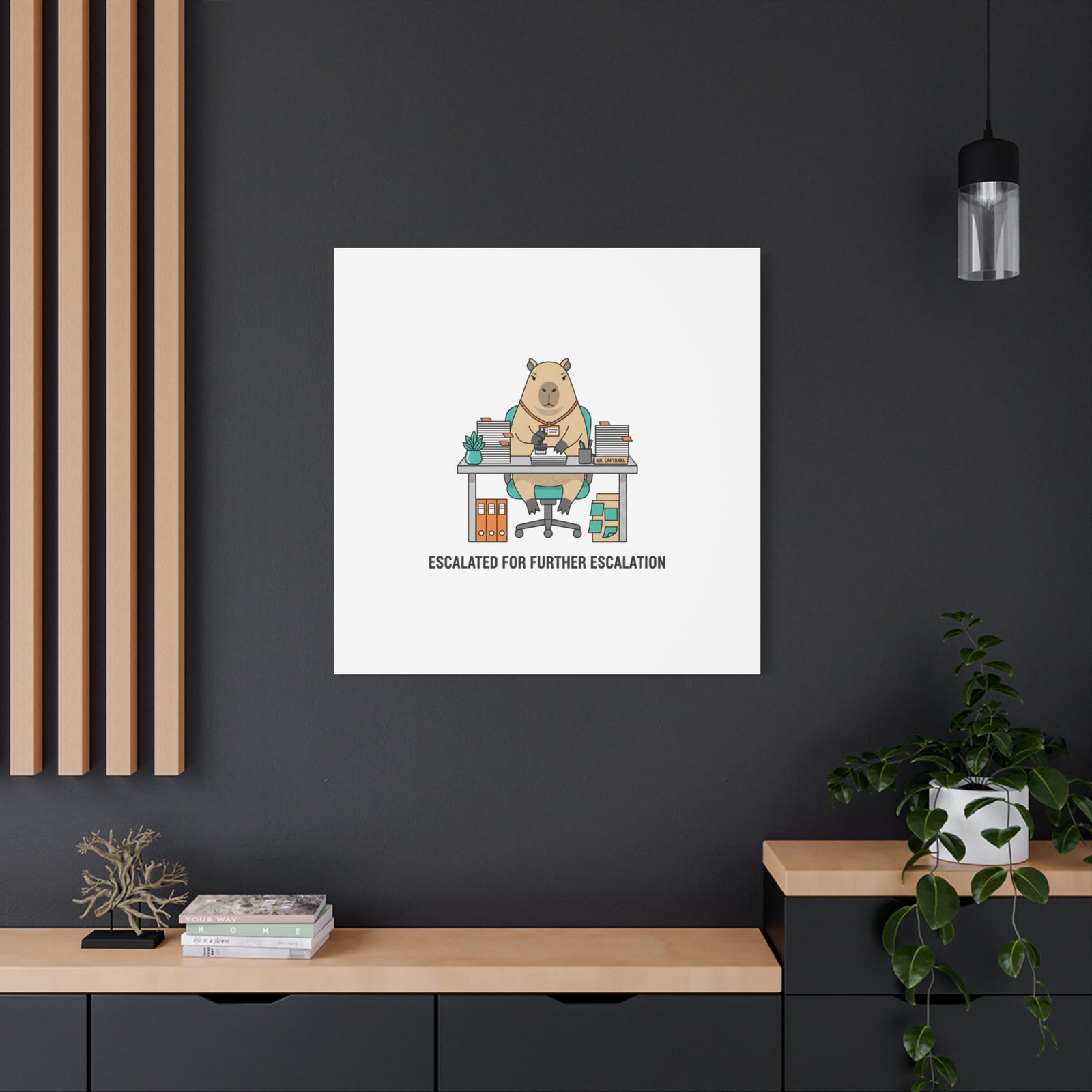 Escalated for Further Escalation Canvas | Unhinged Animal Bureaucracy, Office Animal Illustration