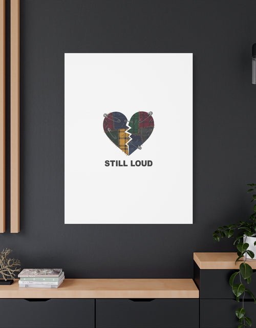 Load image into Gallery viewer, Plaid Patchwork Heart Canvas | Grunge Revival 90s Punk Wall Art
