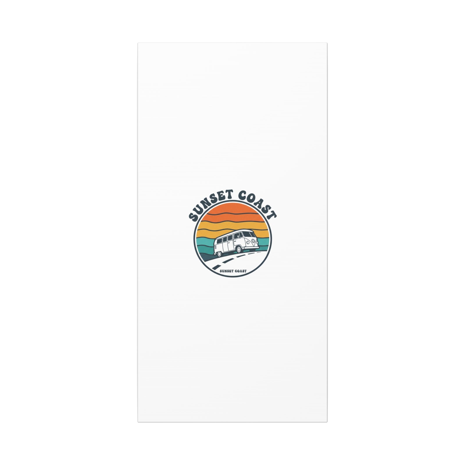 Sunset Coast Retro VW Bus Matte Canvas, 1970s Sunset Palm Poster | Vintage Surf Roadtrip
