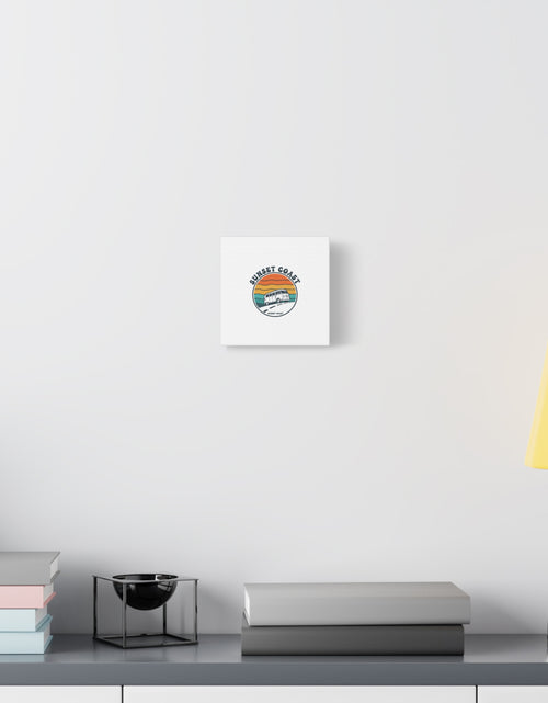 Load image into Gallery viewer, Sunset Coast Retro VW Bus Matte Canvas, 1970s Sunset Palm Poster | Vintage Surf Roadtrip
