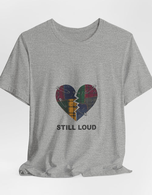 Load image into Gallery viewer, Plaid Broken Heart 'Still Loud' Tee | grunge shirt, punk graphic tee
