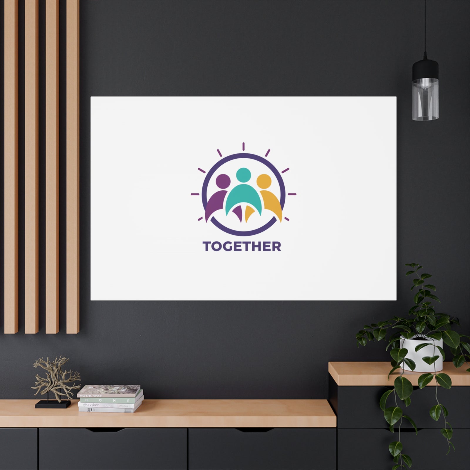 Together solidarity icon Canvas, Minimalist equality symbol, Support badge
