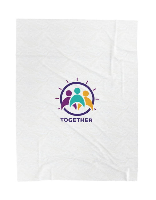 Load image into Gallery viewer, Solidarity Together emblem Velveteen Blanket | equality icon, minimal feminist design
