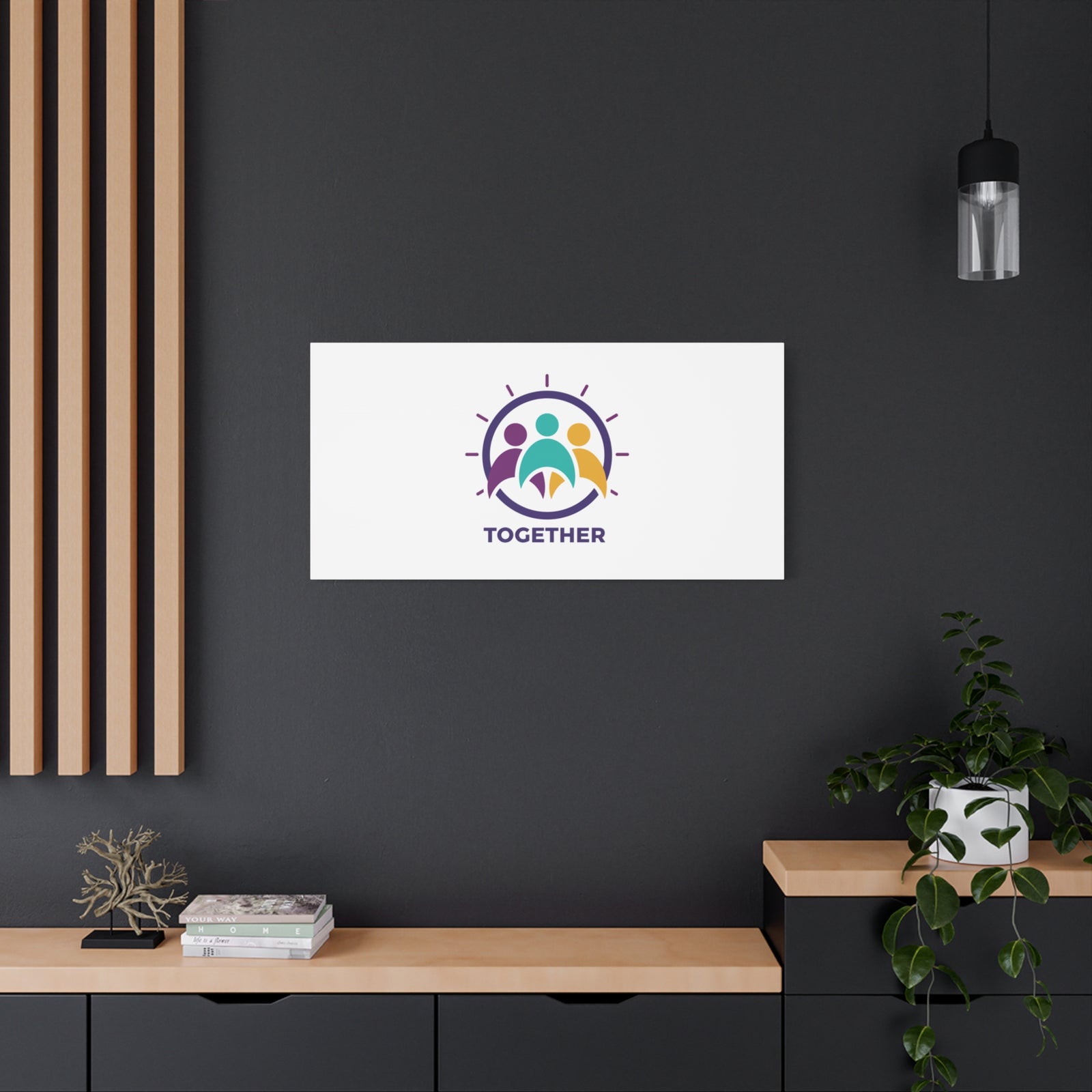 Together solidarity icon Canvas, Minimalist equality symbol, Support badge