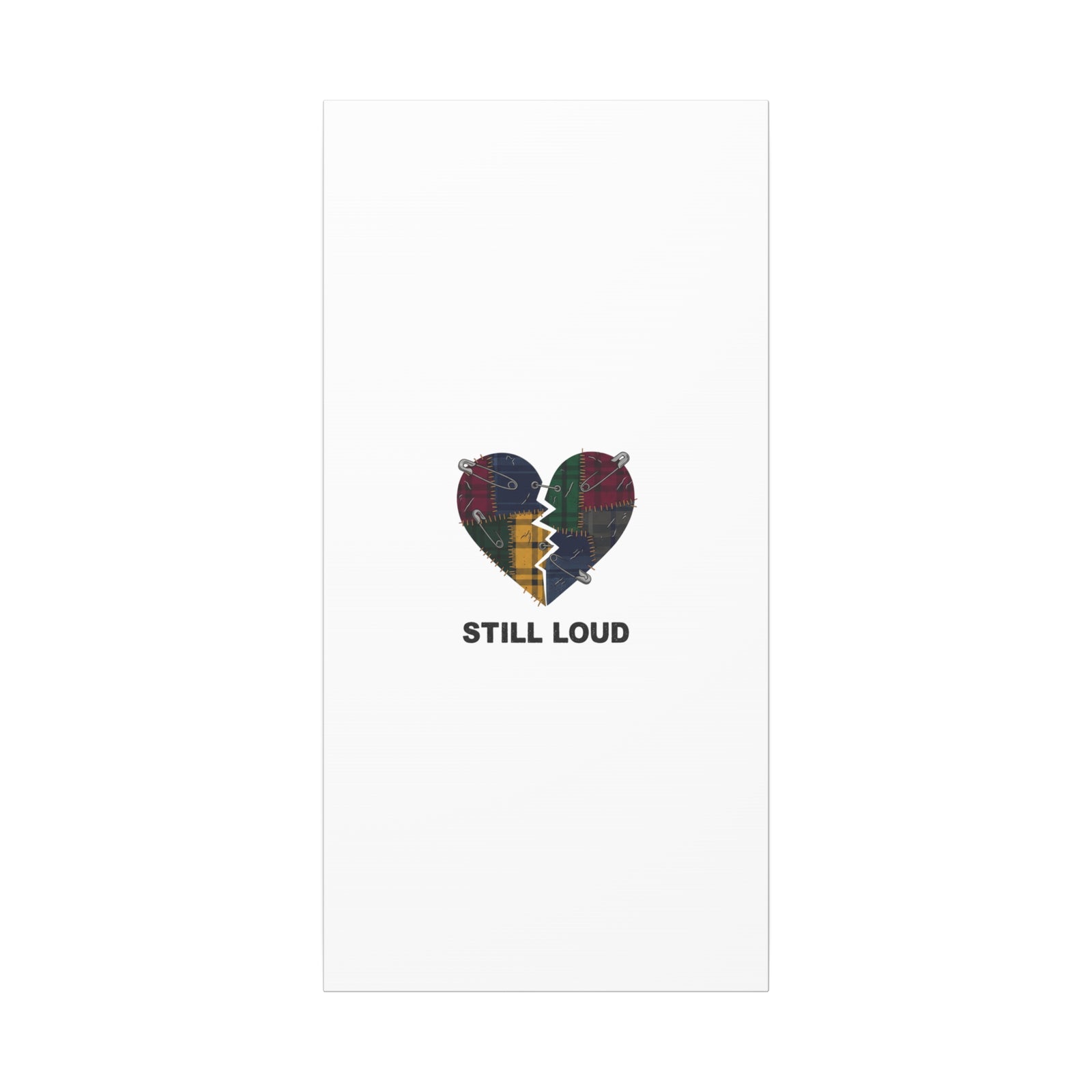 Plaid Patchwork Heart Canvas | Grunge Revival 90s Punk Wall Art