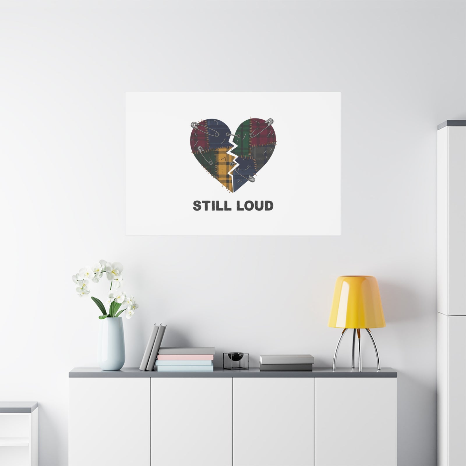 Plaid Patchwork Heart Canvas | Grunge Revival 90s Punk Wall Art