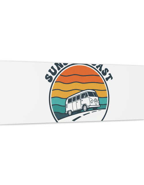 Load image into Gallery viewer, Sunset Coast Retro VW Bus Matte Canvas, 1970s Sunset Palm Poster | Vintage Surf Roadtrip
