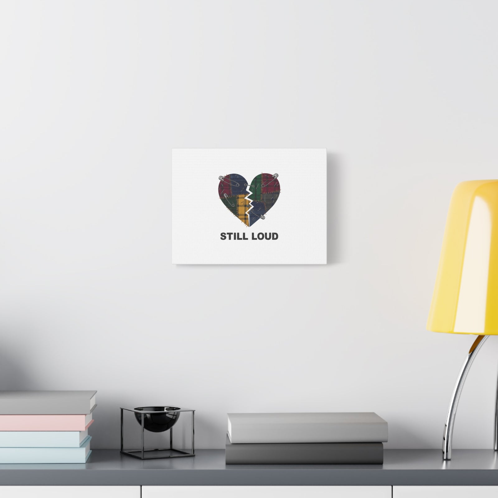 Plaid Patchwork Heart Canvas | Grunge Revival 90s Punk Wall Art