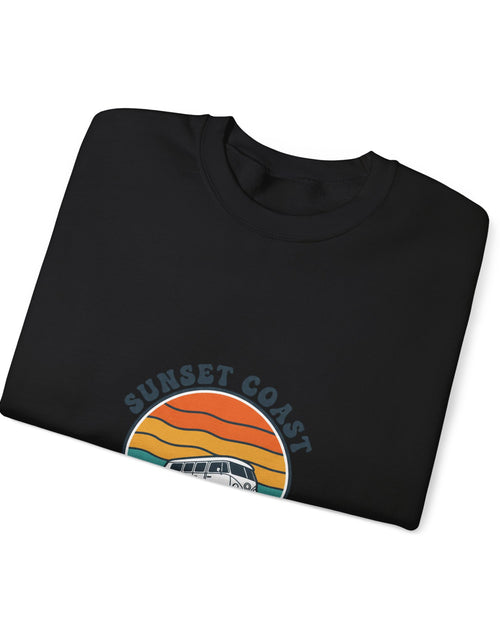 Load image into Gallery viewer, Sunset Coast VW Van Crewneck Sweatshirt | 70s Sunset Retro Surf Graphic
