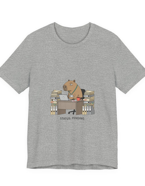 Load image into Gallery viewer, Status Pending Bear Desk Tee | Unhinged Animal Bureaucracy, office animal illustration
