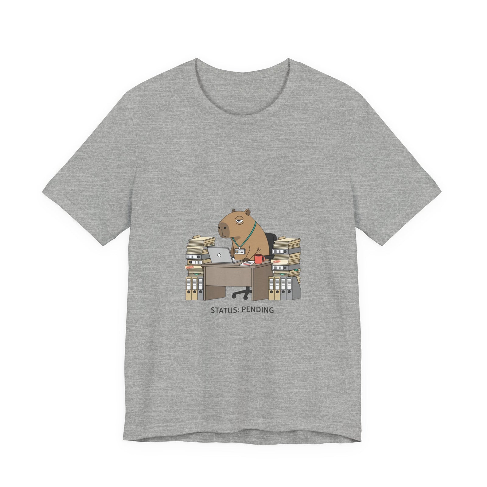 Status Pending Bear Desk Tee | Unhinged Animal Bureaucracy, office animal illustration