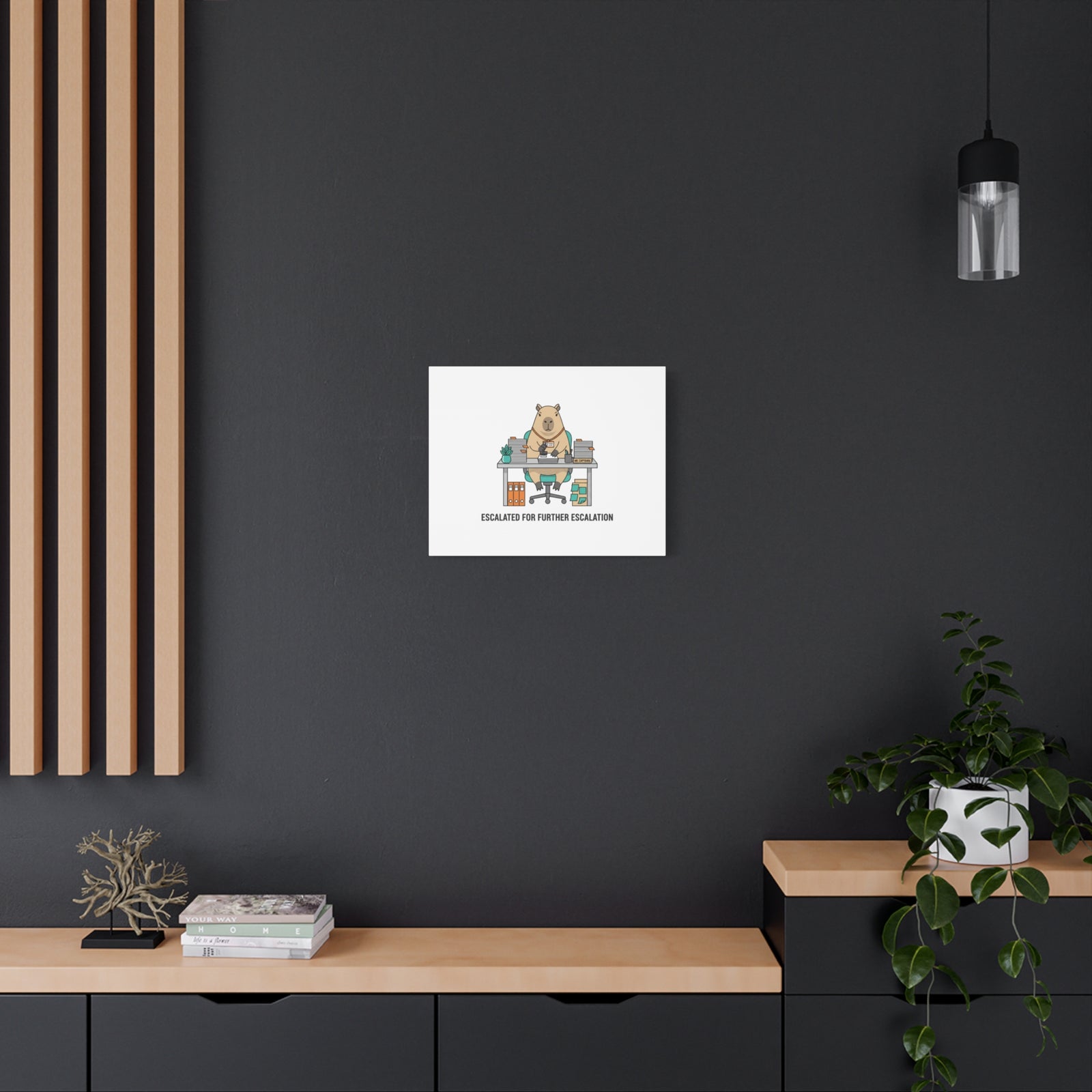 Escalated for Further Escalation Canvas | Unhinged Animal Bureaucracy, Office Animal Illustration
