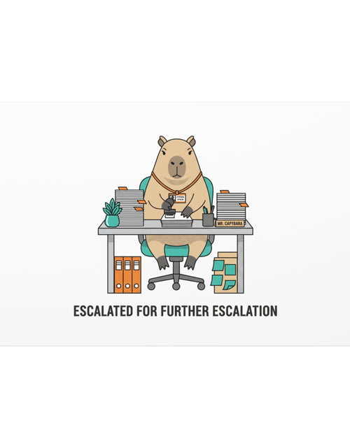 Load image into Gallery viewer, Escalated for Further Escalation Canvas | Unhinged Animal Bureaucracy, Office Animal Illustration
