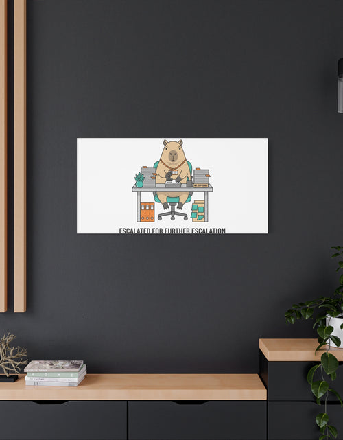 Load image into Gallery viewer, Escalated for Further Escalation Canvas | Unhinged Animal Bureaucracy, Office Animal Illustration
