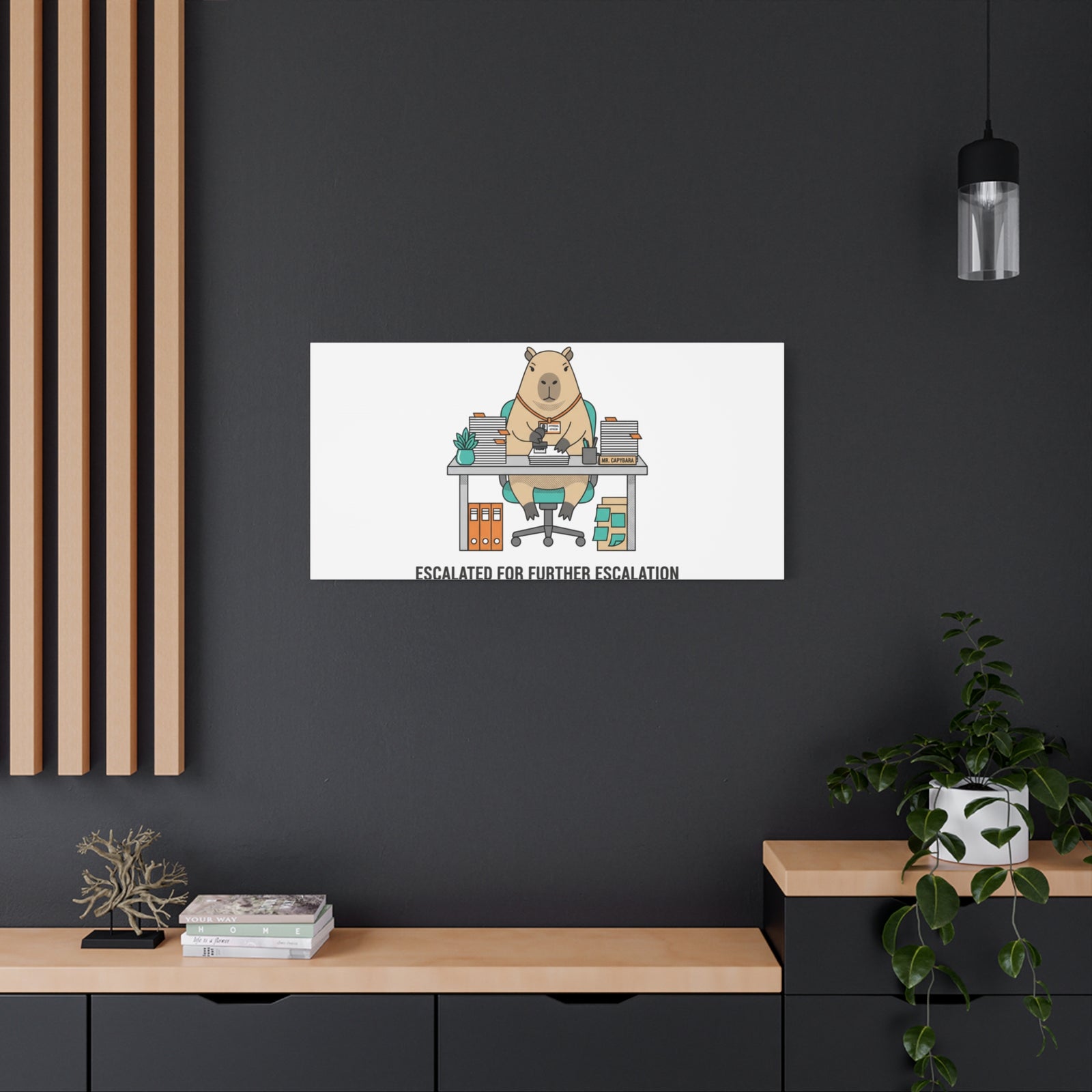 Escalated for Further Escalation Canvas | Unhinged Animal Bureaucracy, Office Animal Illustration