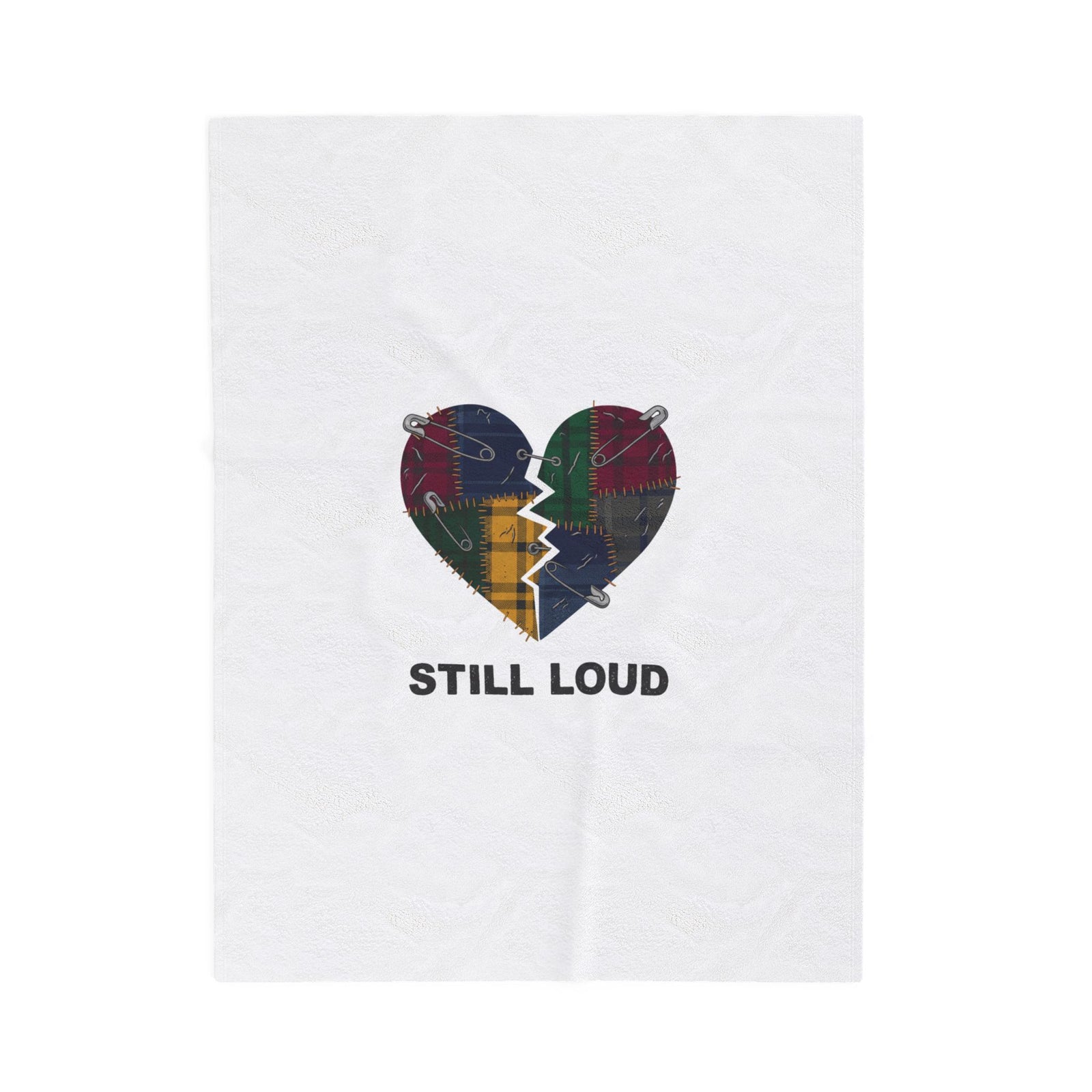 Still Loud Plaid Heart Velveteen Blanket | Grunge Revival, 90s Flannel Aesthetic