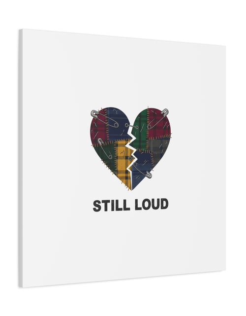 Load image into Gallery viewer, Plaid Patchwork Heart Canvas | Grunge Revival 90s Punk Wall Art
