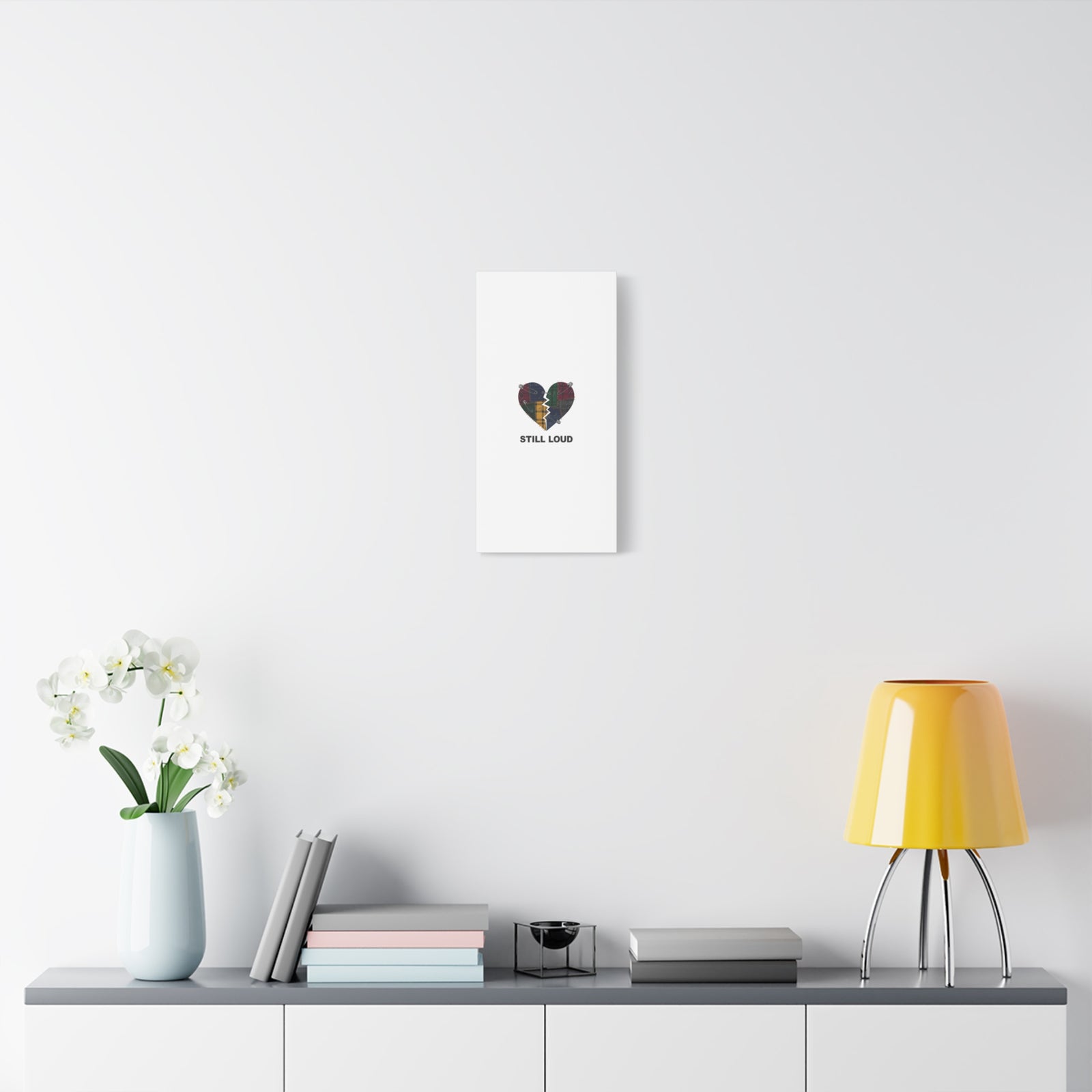 Plaid Patchwork Heart Canvas | Grunge Revival 90s Punk Wall Art