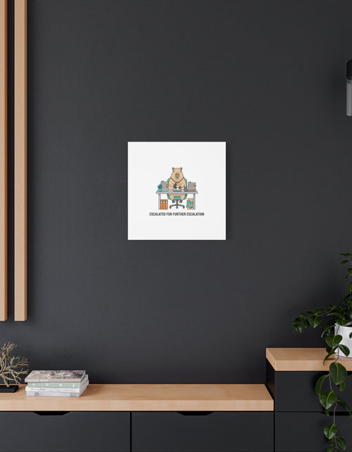 Load image into Gallery viewer, Escalated for Further Escalation Canvas | Unhinged Animal Bureaucracy, Office Animal Illustration

