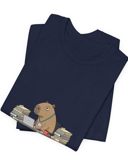 Load image into Gallery viewer, Status Pending Bear Desk Tee | Unhinged Animal Bureaucracy, office animal illustration
