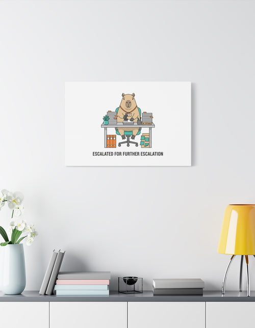 Load image into Gallery viewer, Escalated for Further Escalation Canvas | Unhinged Animal Bureaucracy, Office Animal Illustration
