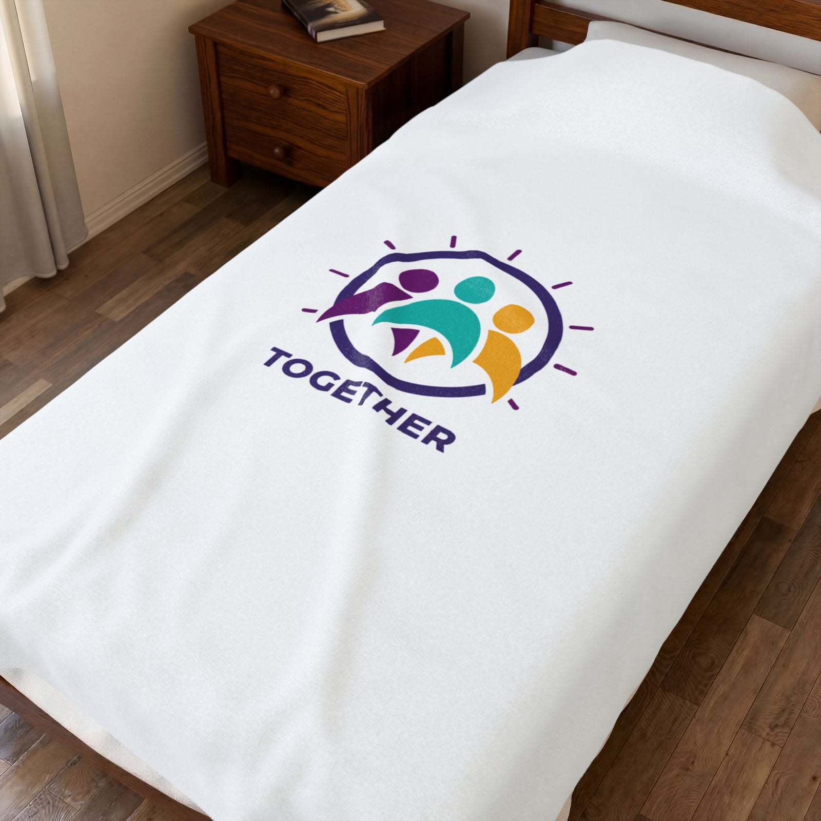 Solidarity Together emblem Velveteen Blanket | equality icon, minimal feminist design