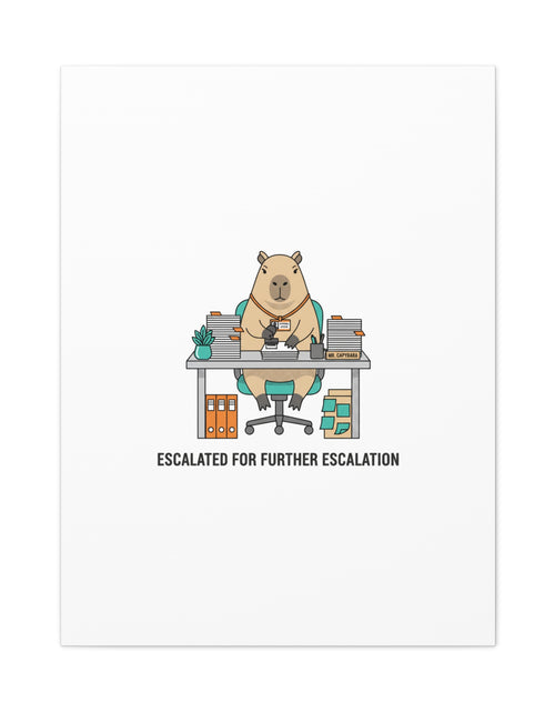 Load image into Gallery viewer, Escalated for Further Escalation Canvas | Unhinged Animal Bureaucracy, Office Animal Illustration
