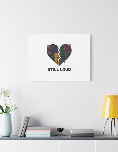 Load image into Gallery viewer, Plaid Patchwork Heart Canvas | Grunge Revival 90s Punk Wall Art
