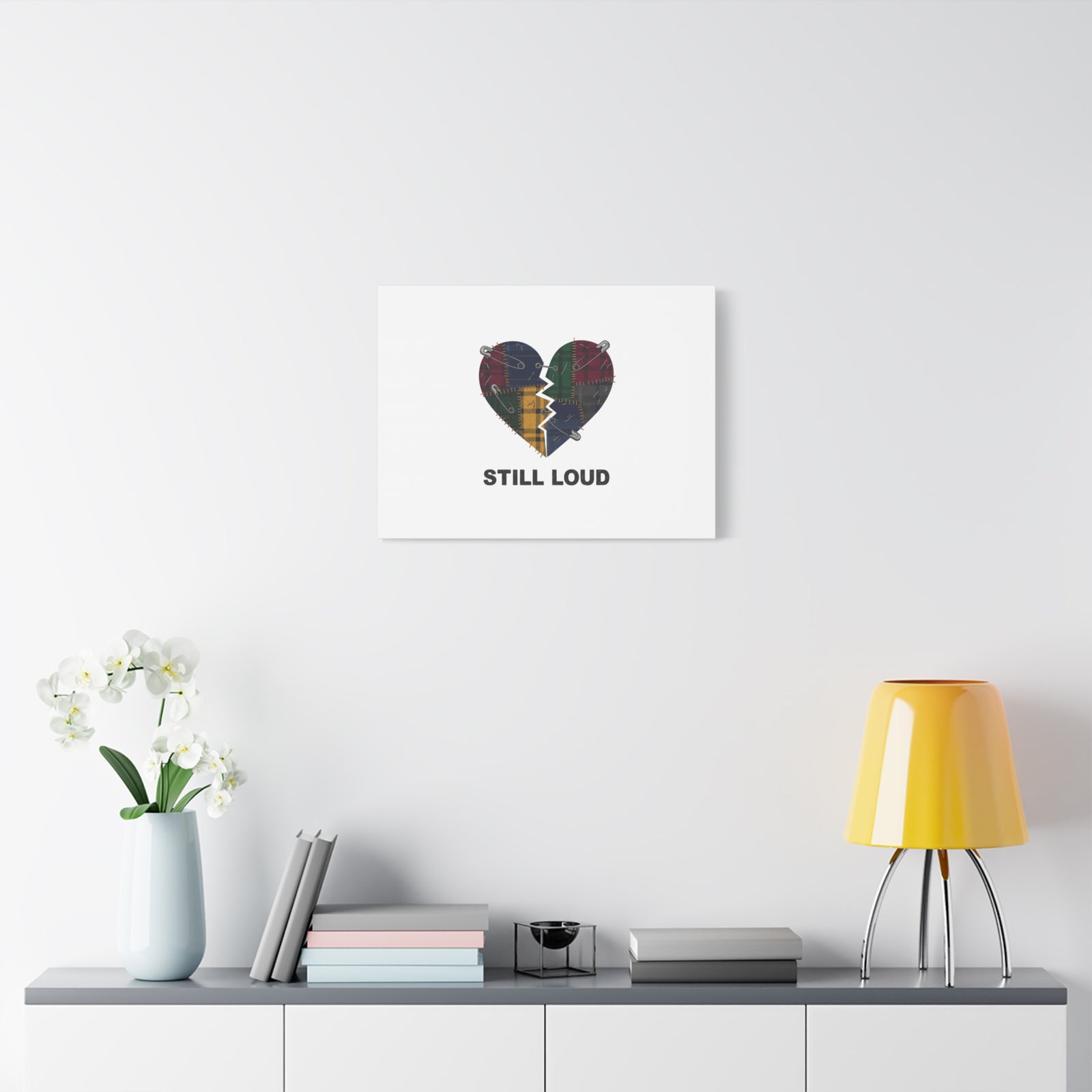 Plaid Patchwork Heart Canvas | Grunge Revival 90s Punk Wall Art