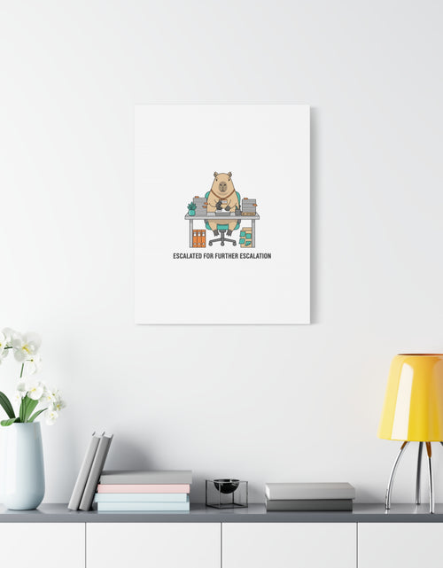 Load image into Gallery viewer, Escalated for Further Escalation Canvas | Unhinged Animal Bureaucracy, Office Animal Illustration
