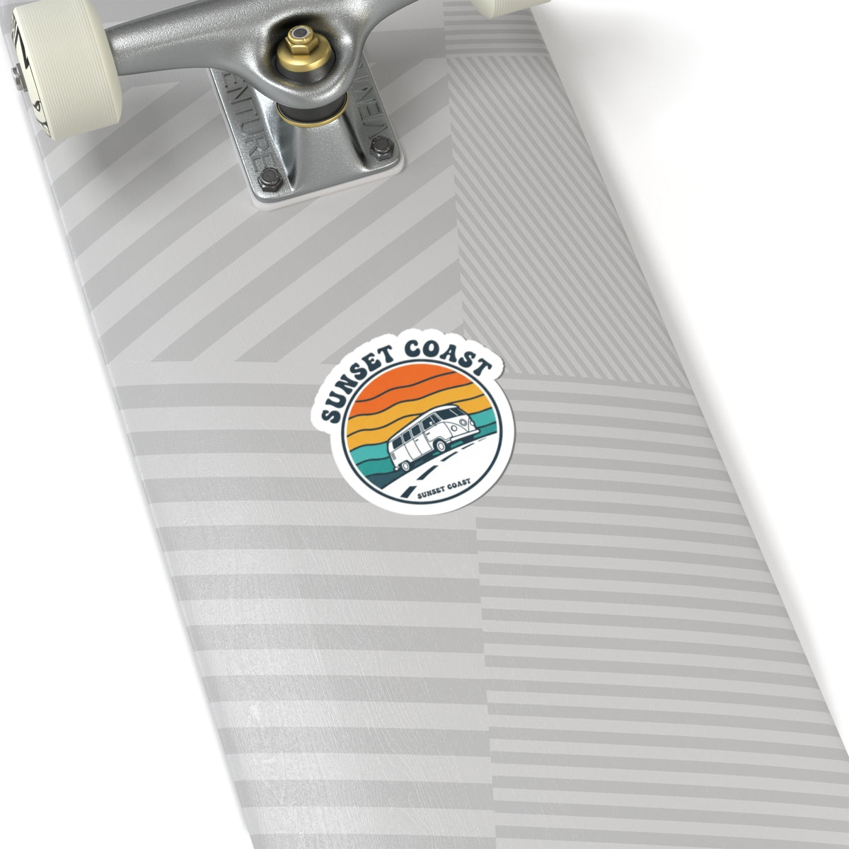 Sunset Coast Retro Van Sticker | 70s Sunset, Vintage Palm Graphic