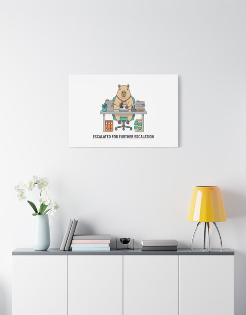 Load image into Gallery viewer, Escalated for Further Escalation Canvas | Unhinged Animal Bureaucracy, Office Animal Illustration
