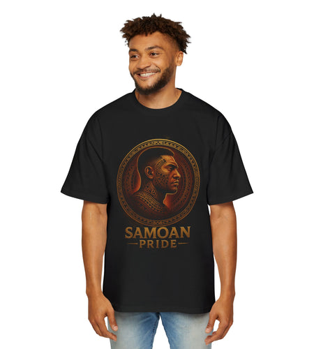Samoan Pride Men's Tee — Polynesian Tribal Portrait Graphic