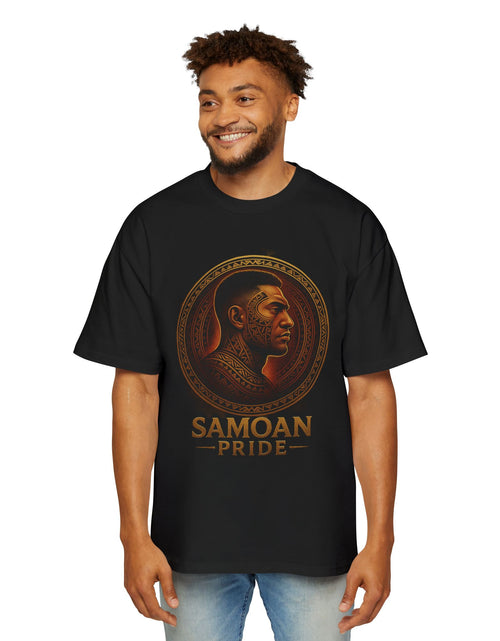 Load image into Gallery viewer, Samoan Pride Men's Tee — Polynesian Tribal Portrait Graphic

