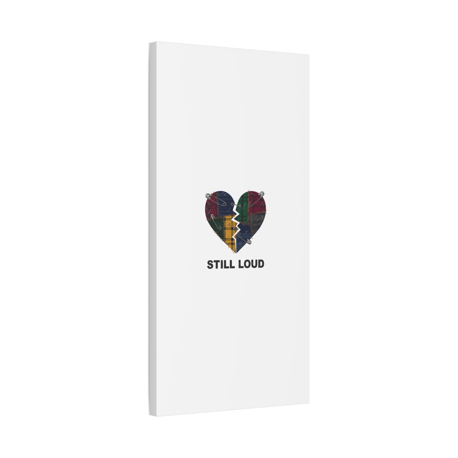 Plaid Patchwork Heart Canvas | Grunge Revival 90s Punk Wall Art