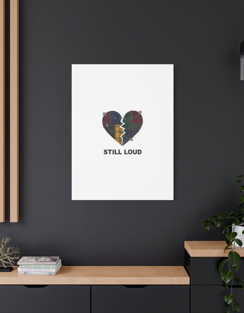 Load image into Gallery viewer, Plaid Patchwork Heart Canvas | Grunge Revival 90s Punk Wall Art
