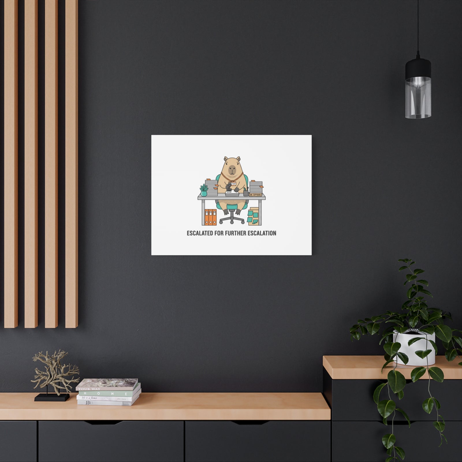 Escalated for Further Escalation Canvas | Unhinged Animal Bureaucracy, Office Animal Illustration