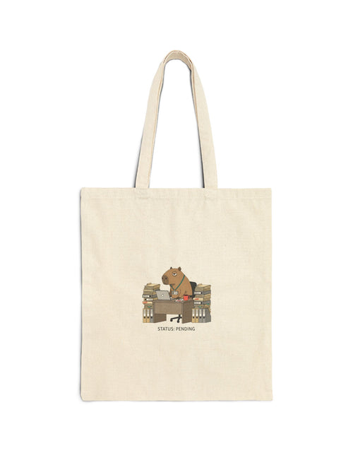 Load image into Gallery viewer, Office Bear at Desk Tote | Unhinged Animal Bureaucracy, adulting animal illustration
