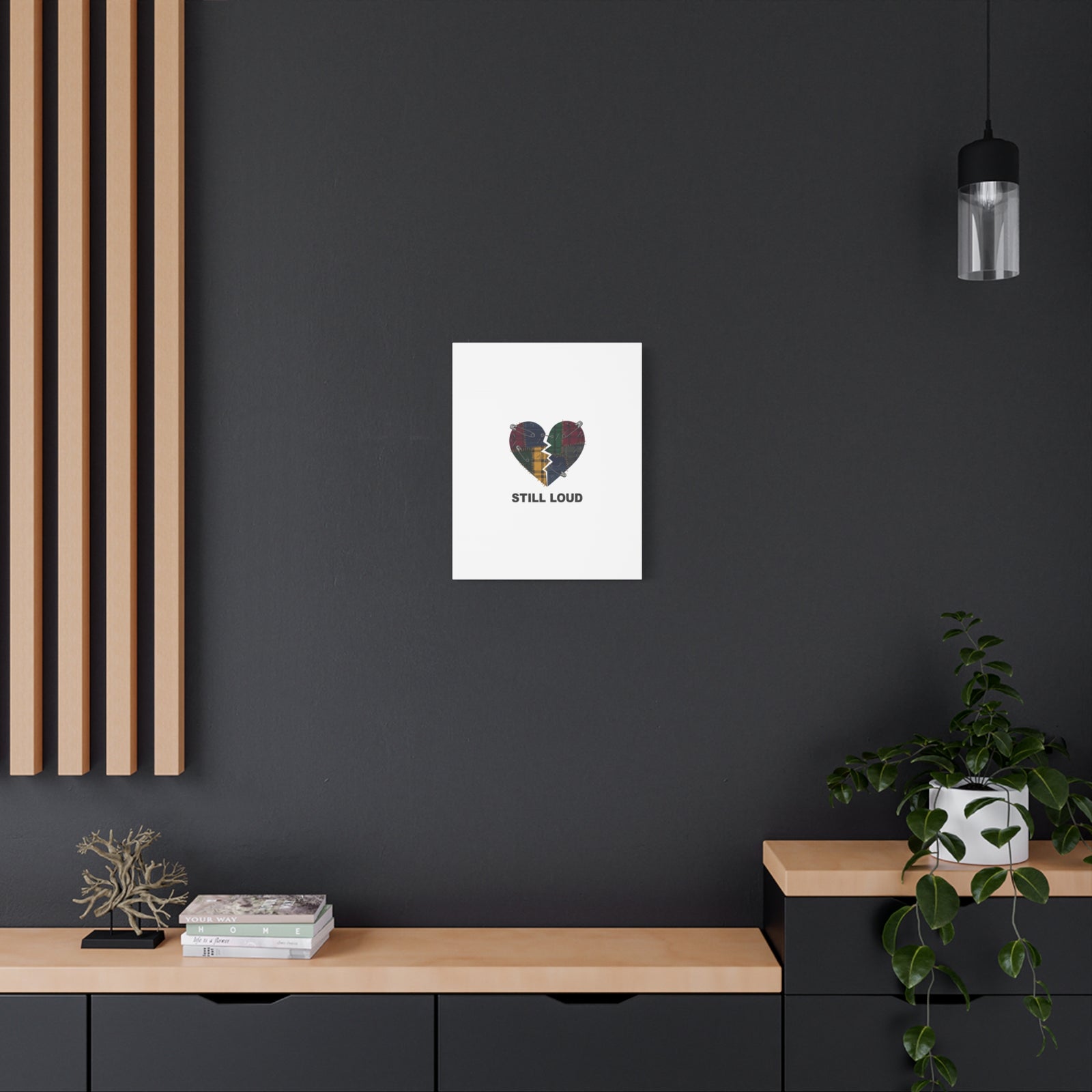 Plaid Patchwork Heart Canvas | Grunge Revival 90s Punk Wall Art