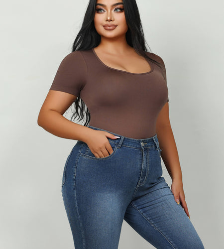 Bodysuits for Women - Body Shaper Tummy Control Bodysuit, Shapewear Bodysuits for Women,Square Neck plus Size