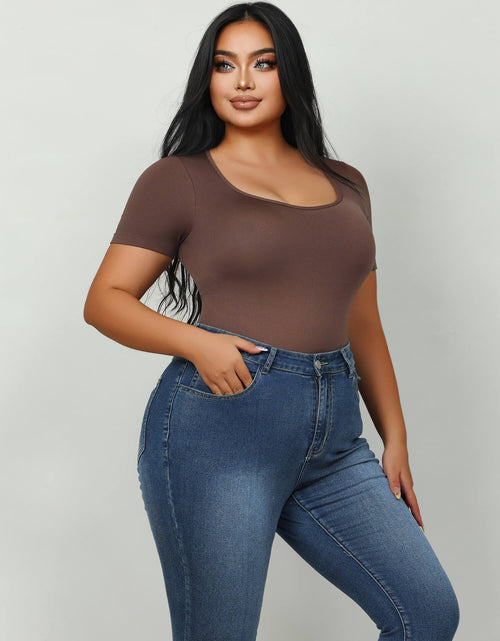 Load image into Gallery viewer, Bodysuits for Women - Body Shaper Tummy Control Bodysuit, Shapewear Bodysuits for Women,Square Neck plus Size

