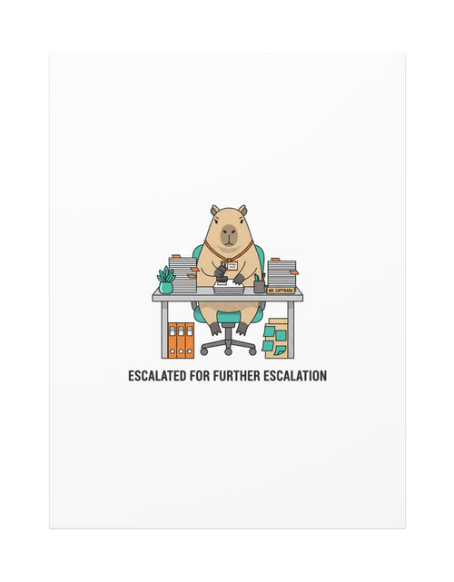 Load image into Gallery viewer, Escalated for Further Escalation Canvas | Unhinged Animal Bureaucracy, Office Animal Illustration
